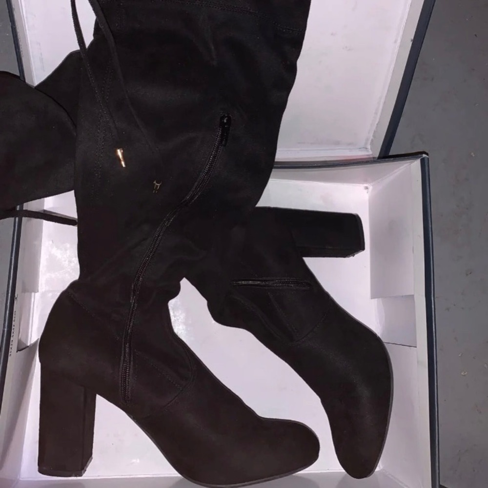 Black Thigh High Boots
